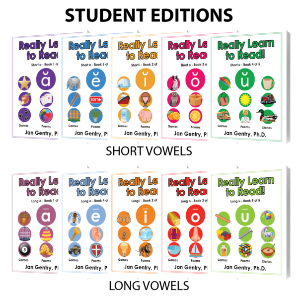 Really Learn To Read! Reading Lesson Book Series by Dr. Jan Gentry - Student Editions