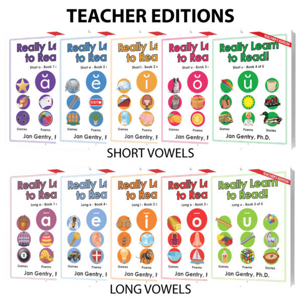 Really Learn To Read! Reading Lesson Book Series by Dr. Jan Gentry - Teacher's Editions